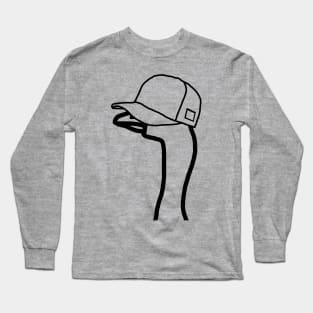 Portrait Gaming Goose Wearing Stolen Hat Outline Long Sleeve T-Shirt